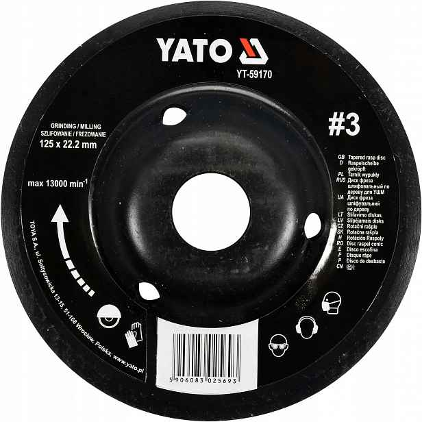 Tarnik Konvexní 125mm Č.3 Yato YT-59170