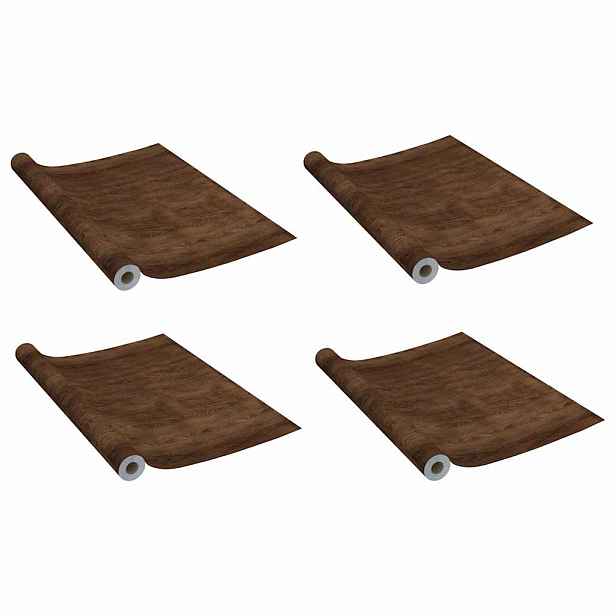 vidaXL Samolepící tapety na dveře 4 ks tmavý dub 210 x 90 cm PVC