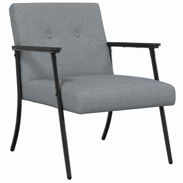 vidaXL křeslo Světle šedá textil