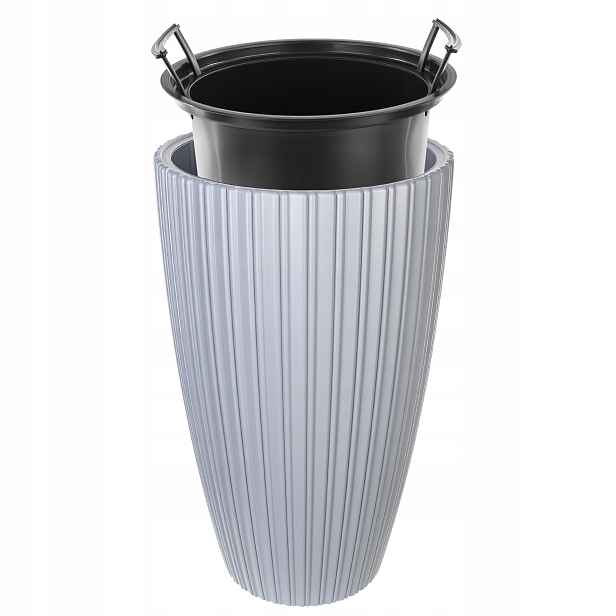 Květináč Květináč 30 cm Obal Vložka Do Květináče Plastová Šedá