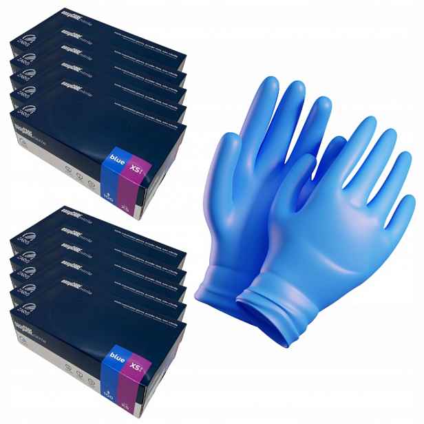 Nitrilové rukavice Bezpudrové Easycare Zarys vel. Xs modré 10 balení