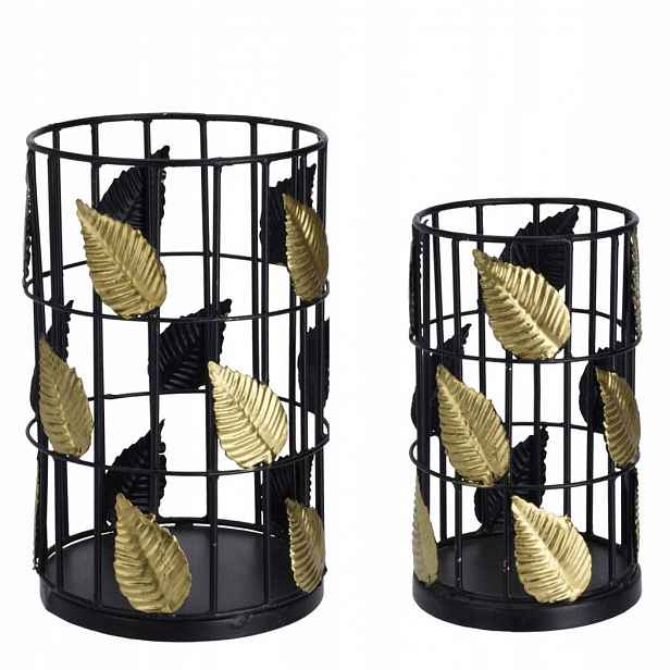 Svícen kovová dekorace na Tealight černá x2 Set Svícnů