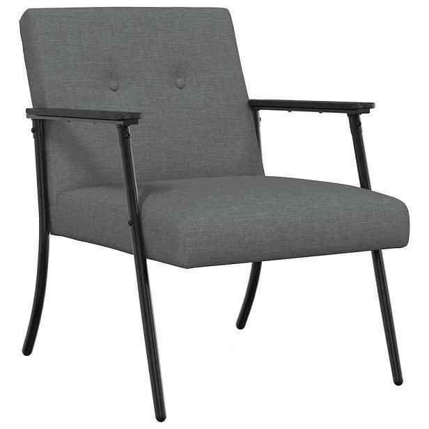 vidaXL křeslo Tmavě šedá textil