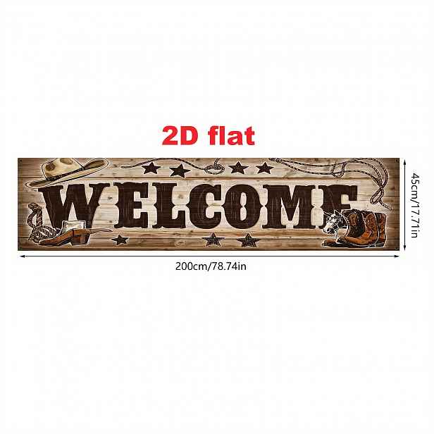 TEMU 2D plochá, 2D plochá bannerová party vlajka, tažná vlajka/party bannery, 1 ks (17*78 palců/45*200 cm), materiál, dekorativní banner ve stylu