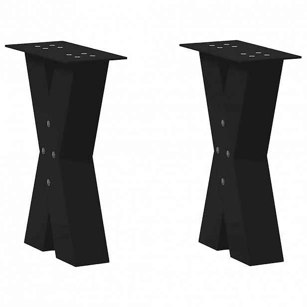 vidaXL Nohy konferenčního stolku ve tvaru X, 2 ks, černé, 28 x (42-43) cm, ocel