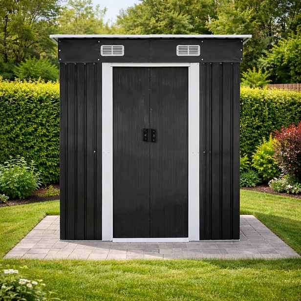 Zahradní domek BestBerg BBSH-406A / 2,25 m² / 121 x 194 x 192 cm / antracit/bílá