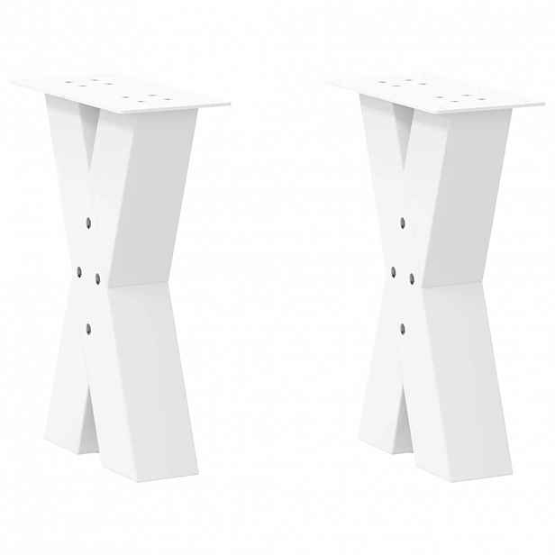 vidaXL Nohy konferenčního stolku ve tvaru X, 2 ks, bílé, 28 x (42-43) cm, ocel
