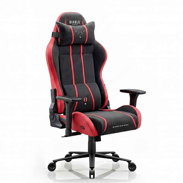 Látková herní židle černý-červený King Size: Diablo X-One 2.0 Bloody Mary