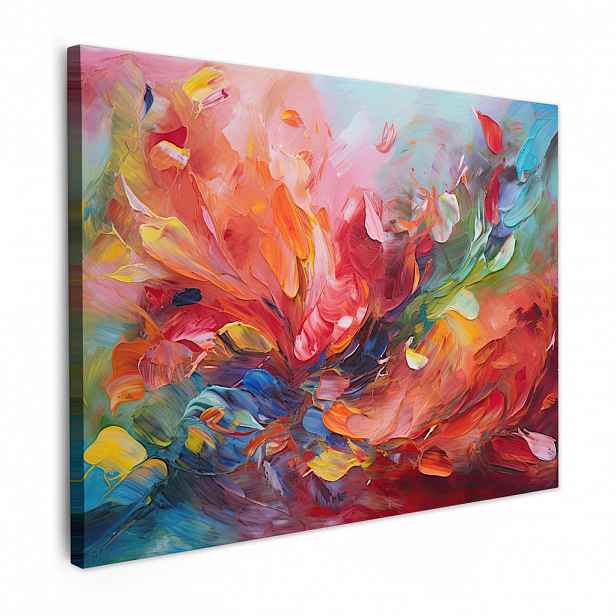 MuchoWow OBRAZ NA PLÁTNĚ Olejomalba - Umění - Abstraktní - Barevné 80x60 cm