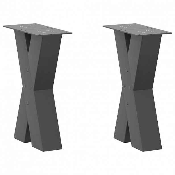 vidaXL Nohy konferenčního stolku ve tvaru X, 2 ks, antracitové, 28 x (42-43) cm, ocel