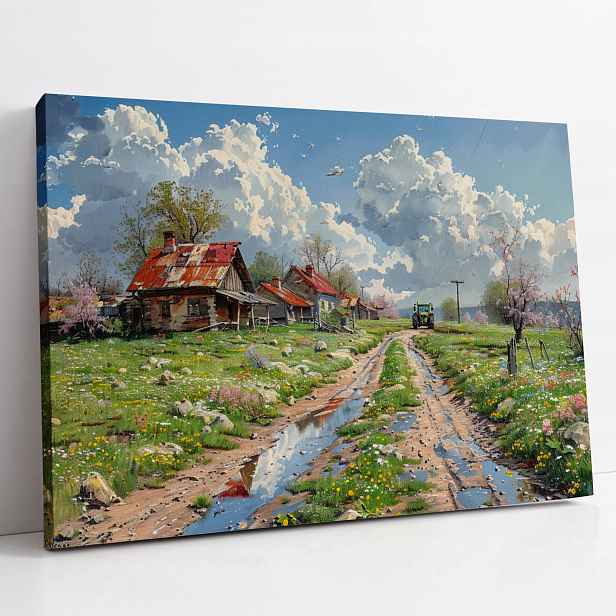 Obraz na plátně Jarní den na Polské venkově do domu kuchyňského pokoje 80x60