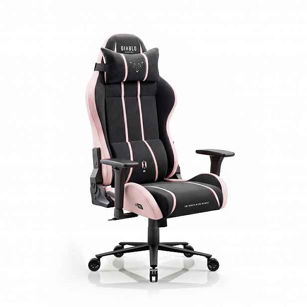 Látková herní židle černý-růžový Normal Size: Diablo X-One 2.0 Akira Pink