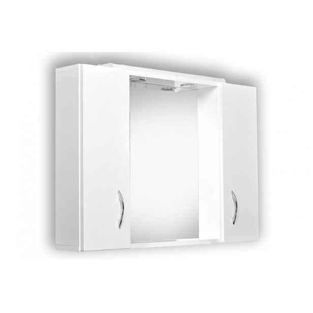 Olsen spa Zrcadlo HELIOS - Helios 85; zrcadlo s osvětlením + 2 skříňky (galerka 85 cm)