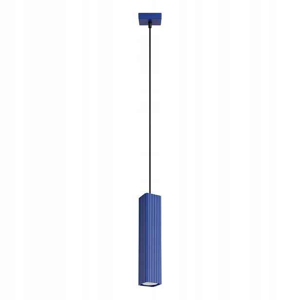 Sollux Lighting závěsná lampa Rayo ultramarínová rýhovaná 1xGU10 10W