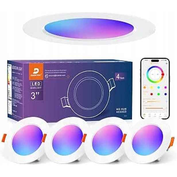 Stropní kulaté stropní svítidlo Rgb barevné, studená bílá barva 70-85 mm Bluetooth Dusktec