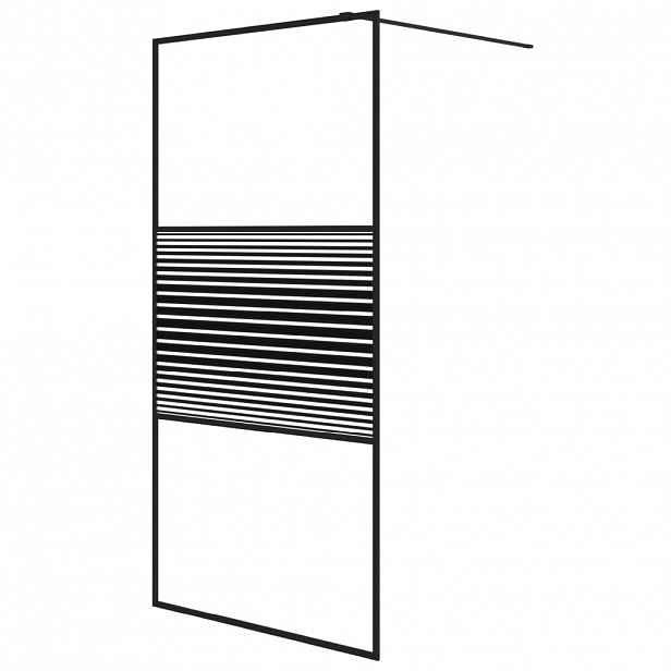 vidaXL Sprchová zástěna walk-in černá 100 x 195 cm čiré ESG sklo
