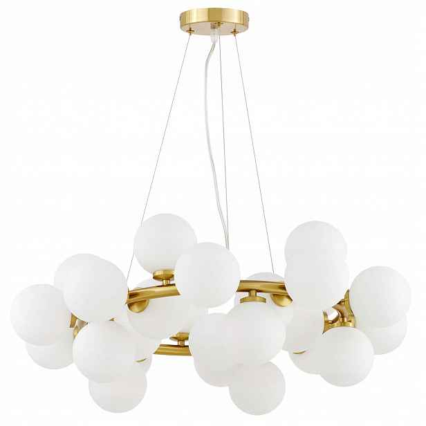 25 kuliček Závěsná lampa Mad Dot zlato bílé koule Glamour Velké Kolo 12 Bodů