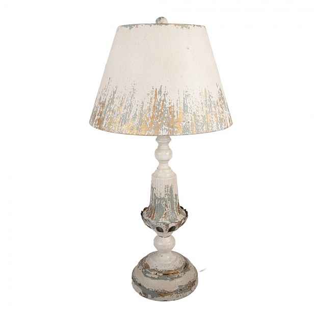 Béžová antik kovová stolní lampa Brocante - Ø 36*70 cm E27/ 1*60W Clayre & Eef