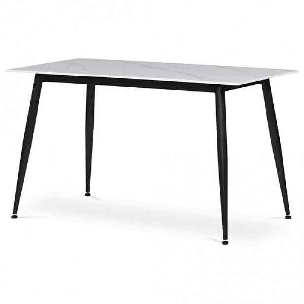Jídelní stůl Autronic 130x70 cm bílá Keramika HT-403M WT