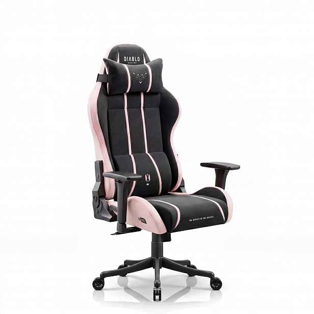 Látková herní židle černý-růžový Small Size: Diablo X-One 2.0 Akira Pink