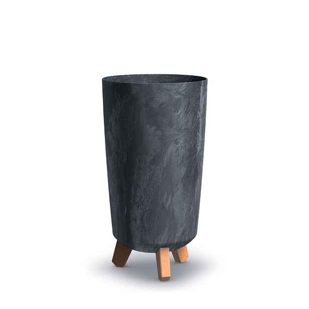 Prosperplast Vysoký květináč GRACIE TUBA SLIM antracitový beton, varianta 23,9 cm