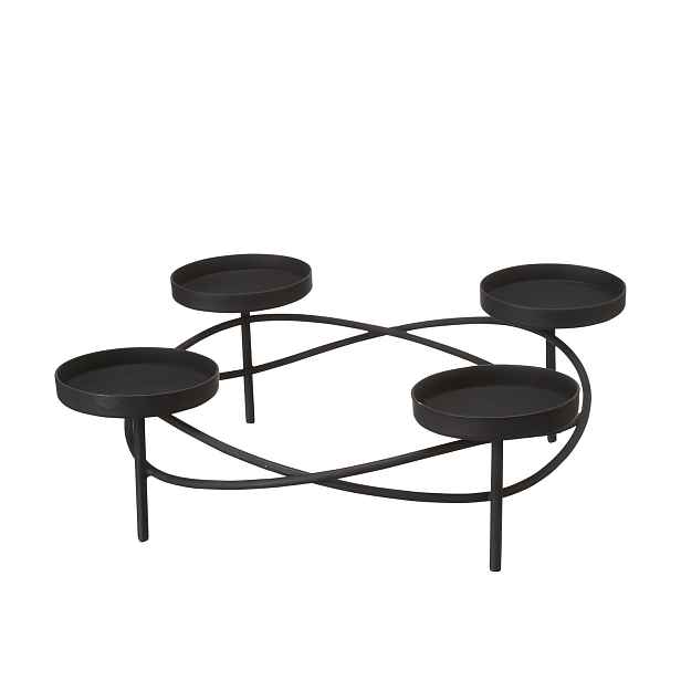 Svícen na 4 svíčky průměr 33 cm Wikholm Form RAJNI - černý