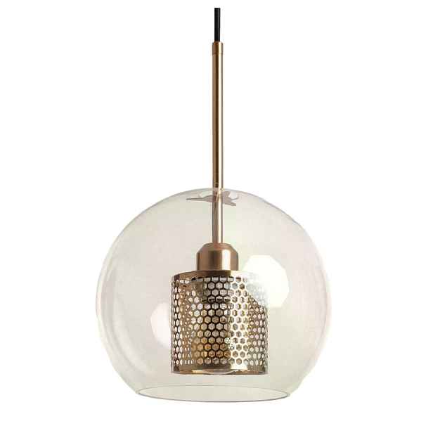 Abruzzo Závěsná lampa Nobile zlatá skleněná Ø24 cm E27 40W IP20