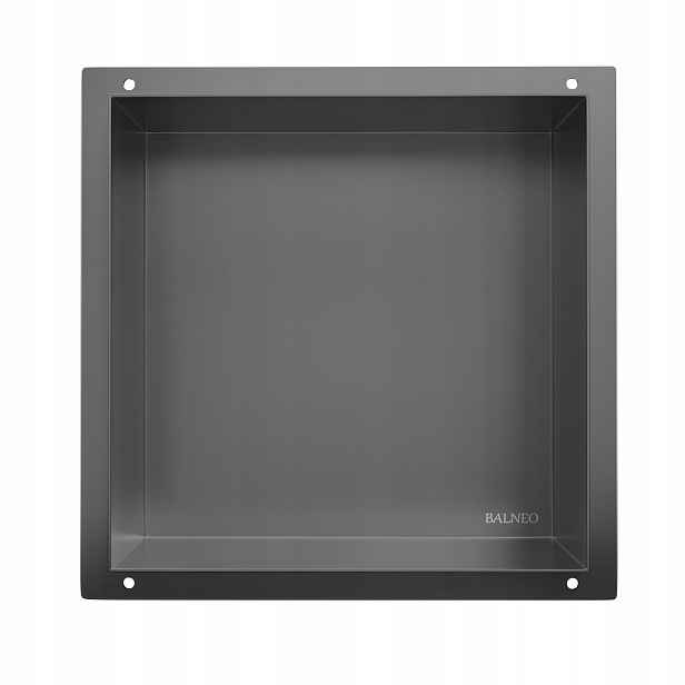 Balneo Bezrámečková Polička 30x30x10 cm Gun Metal Wall-box No Rim