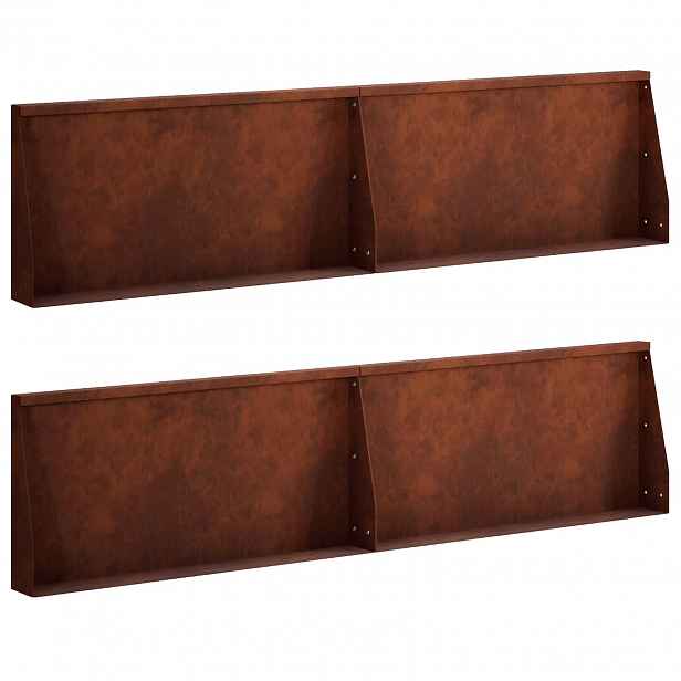 vidaXL Opěrná zeď 4 ks 80 x 12 x 50 cm Povětrnostně odolná ocel Rezavá
