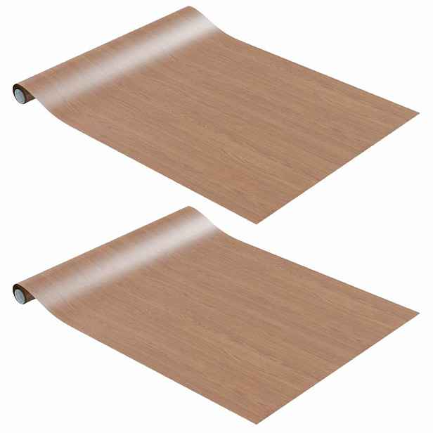 vidaXL Samolepící tapety na nábytek 2 ks světlý dub 500 x 90 cm PVC