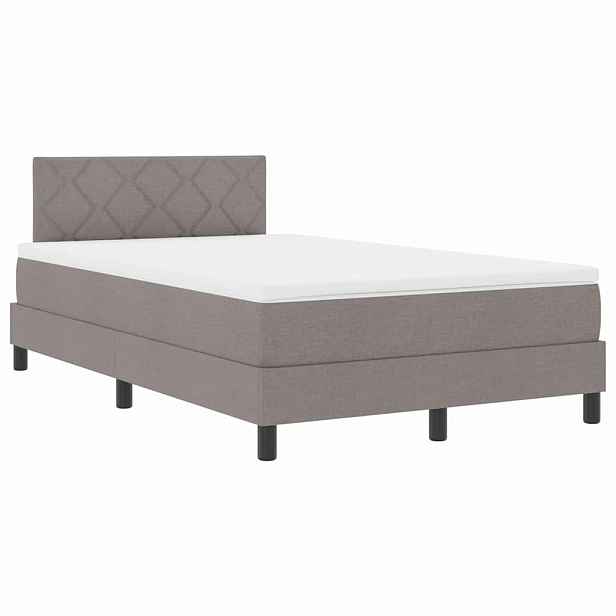 vidaXL Postel s boxspringem s LED pásky Taupe 120 x 200 cm textil