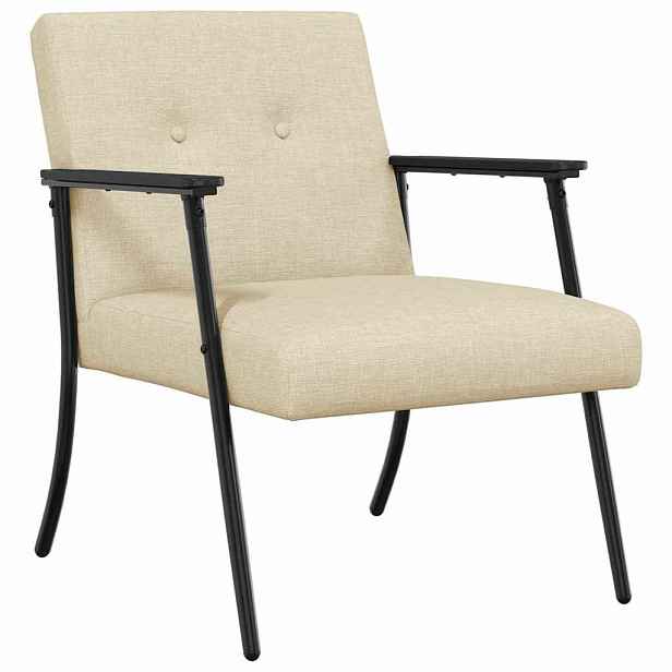 vidaXL křeslo Krémová textil