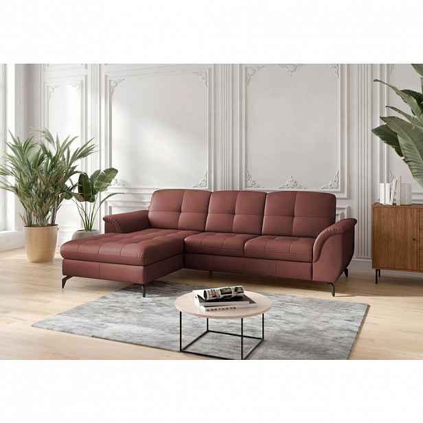 Sit & More ROHOVÁ SEDAČKA, kůže, červenohnědá