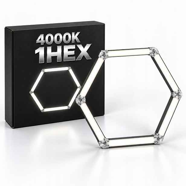 Černá Led lampa 1 ks Hexagon 1 42W 4000K 92x79 Cm detailingová garáž