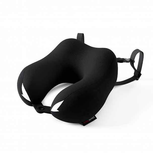 Cestovní polštář na krk, do letadla, paměťová pěna, černý: Diablo TRAVEL PILLOW
