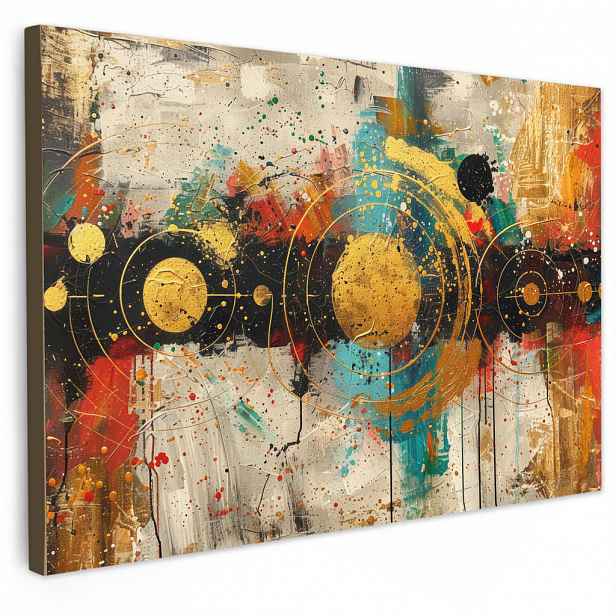 MuchoWow OBRAZ NA PLÁTNĚ Abstraktní - Umění - Zlato - Moderní 120x80 cm