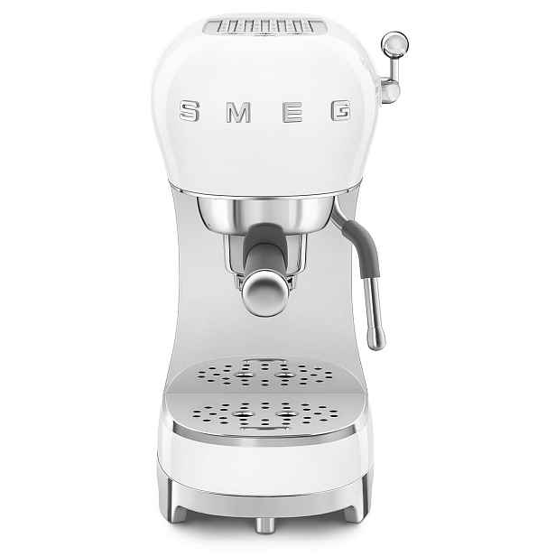 Smeg Pákový kávovar na espresso/cappucino ECF02, 50's Retro Style, bílá ECF02WHEU