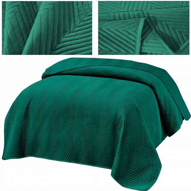 Velurová Deka Na Postel Pled 200x220 cm Pikovaná Kapa Velvet Měkká Deka