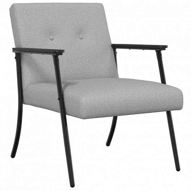 vidaXL křeslo Oblačno šedá textil