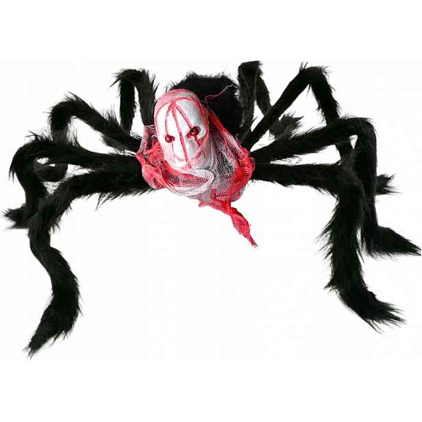 Halloweenský Pavouk Chlupatý Realistický Strašidelný Hororový Dekor 40 CM Černý