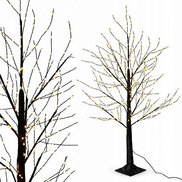 Led Stromek 120 CM Černé Světlo Teplé Bílé Vánoční Dekorace 400 Led