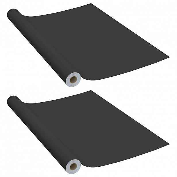 vidaXL Samolepící tapety na nábytek 2 ks černé 500 x 90 cm PVC