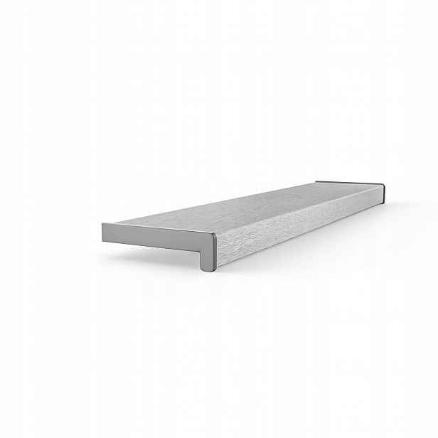 Vnitřní komorový parapet z Pvc s krytkami, šířka 25 cm, délka 90 cm, Stříbrný