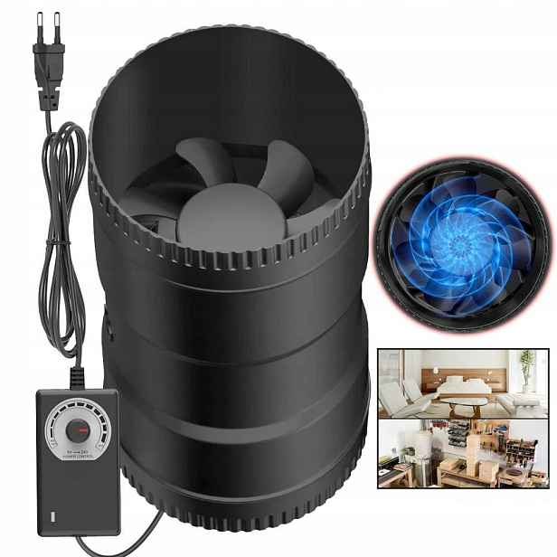 Výtahový trubkový ventilátor 100 mm, 221 m³/h Regulovatelný