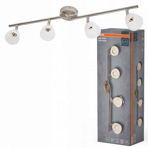 Nástěnná lampa stropní svítidlo Led reflektor Spot 4x G9 Nikl Cup Osram