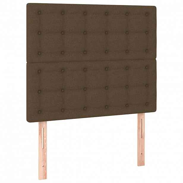 vidaXL Čelo postele tmavě hnědé 80x5x118/128 cm látkové