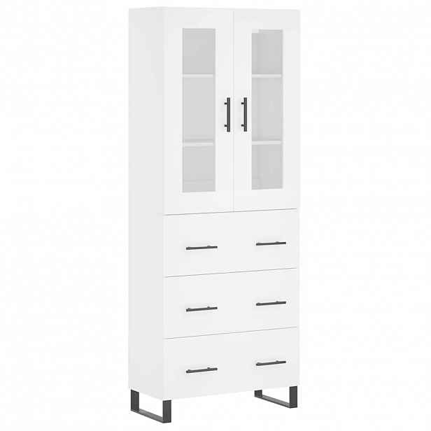 vidaXL Skříň highboard bílá 69,5 x 34 x 180 cm kompozitní dřevo