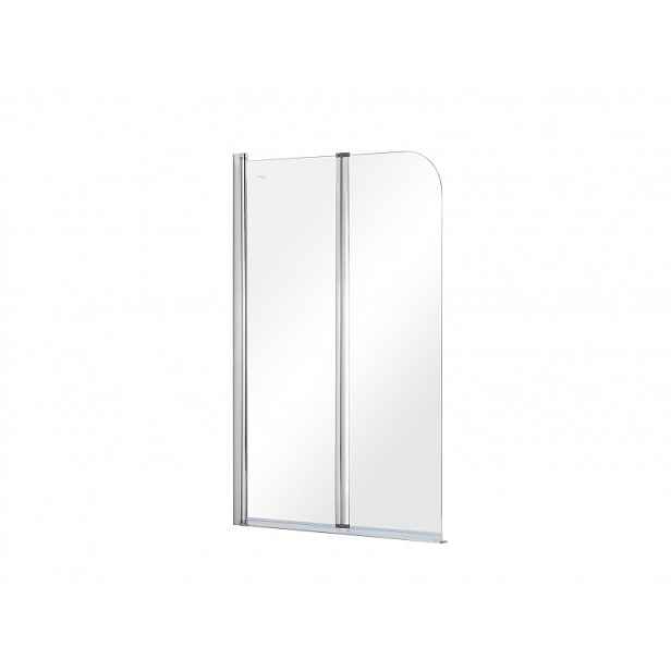BESCO Vanová zástěna PRIME 2 - 90 x 140 cm; skládací; hliník chrom; čiré bezpečnostní sklo - 5 mm