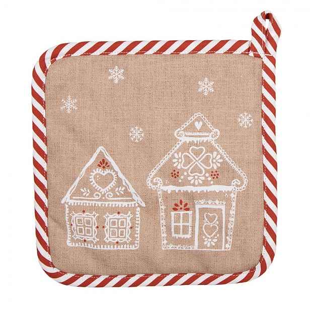 Chňapka s perníkovými chaloupkami Gingerbread Bliss - 20*20 cm  Clayre & Eef