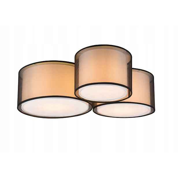 Lampa stropní svítidlo s dvojitými stínítky, černá Trio
